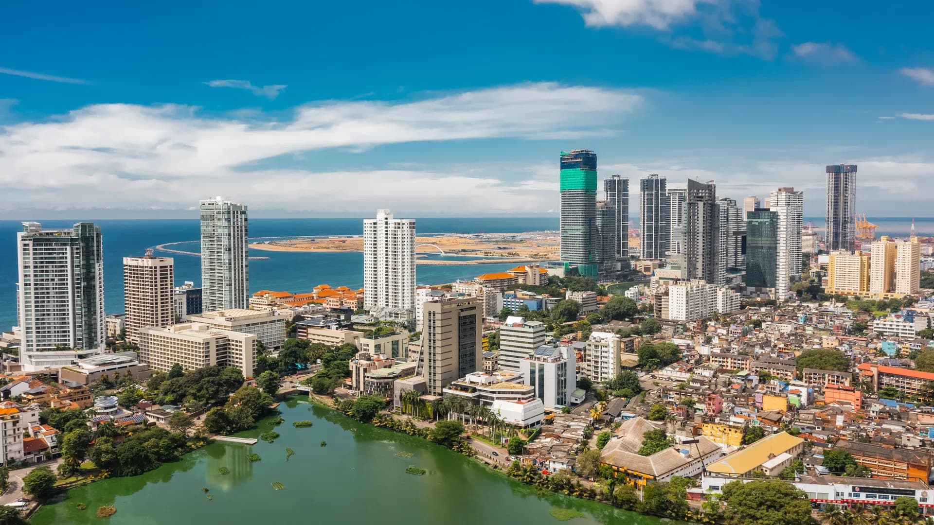 Aerial view of Colombo city skyline