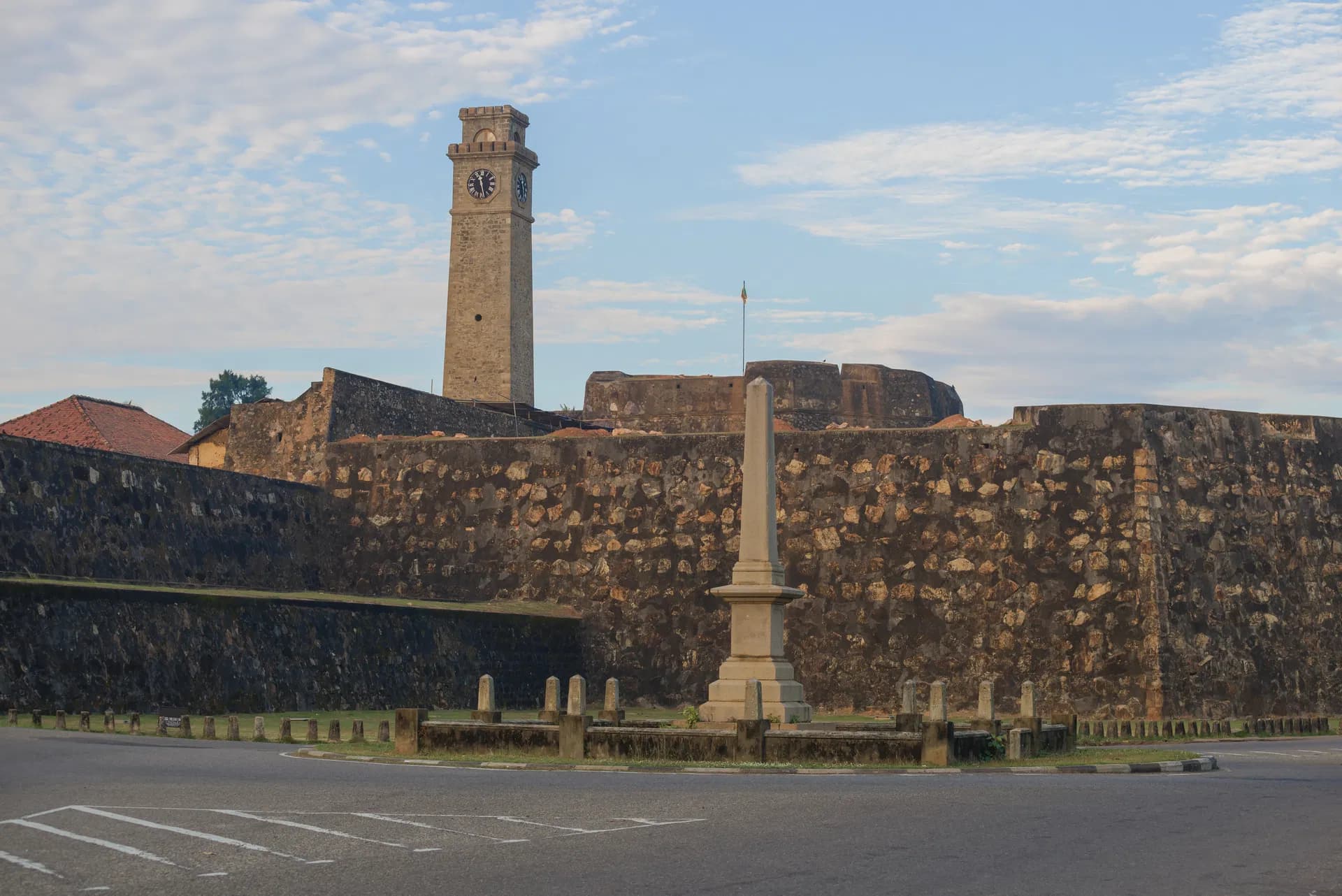 Morning at the walls of the ancient fortress of Galle