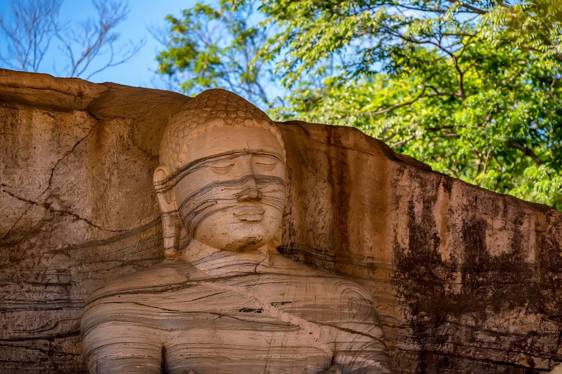 Standing Buddha statue at Gal Vihara