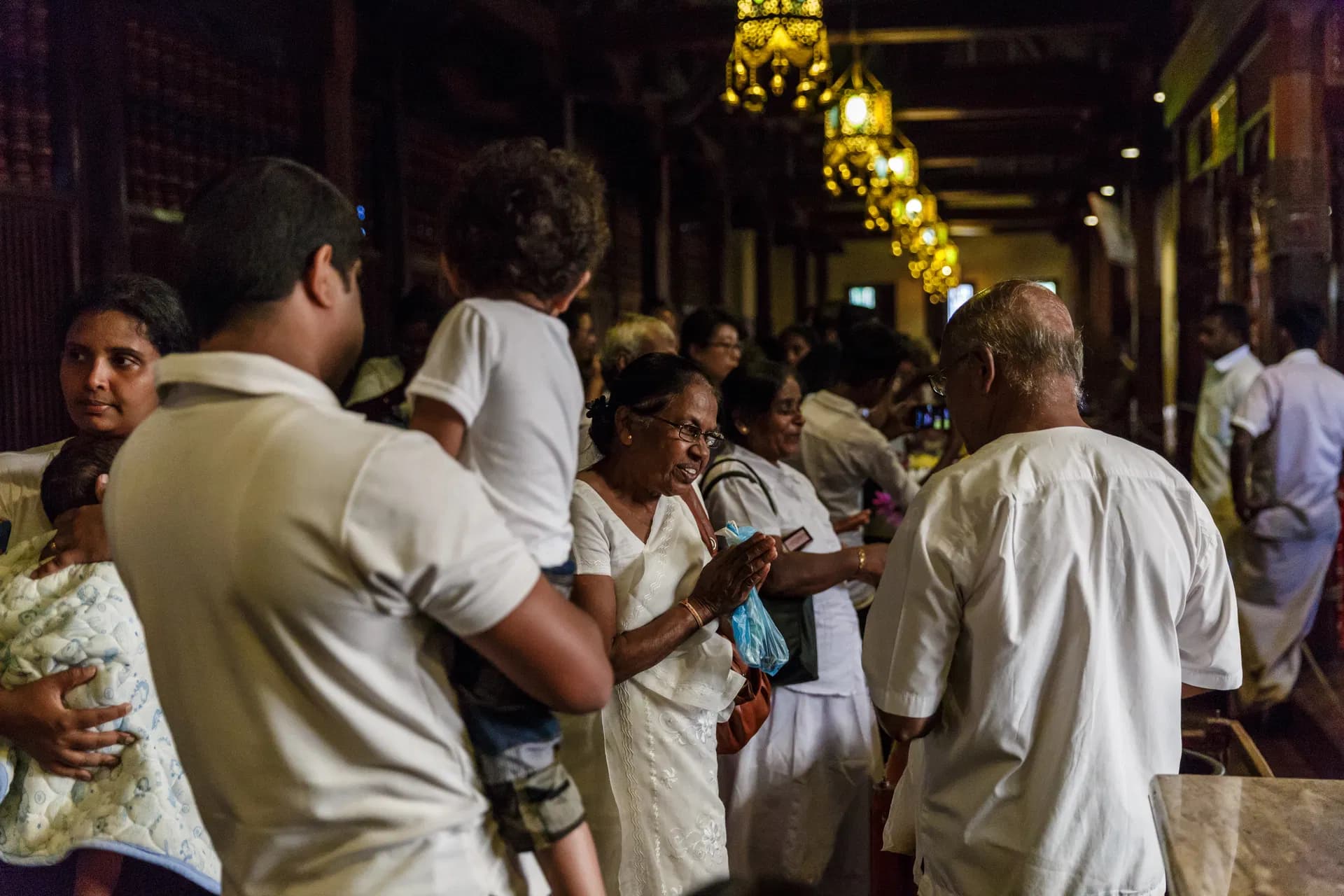 Hindu devotees at a temple in Kandy