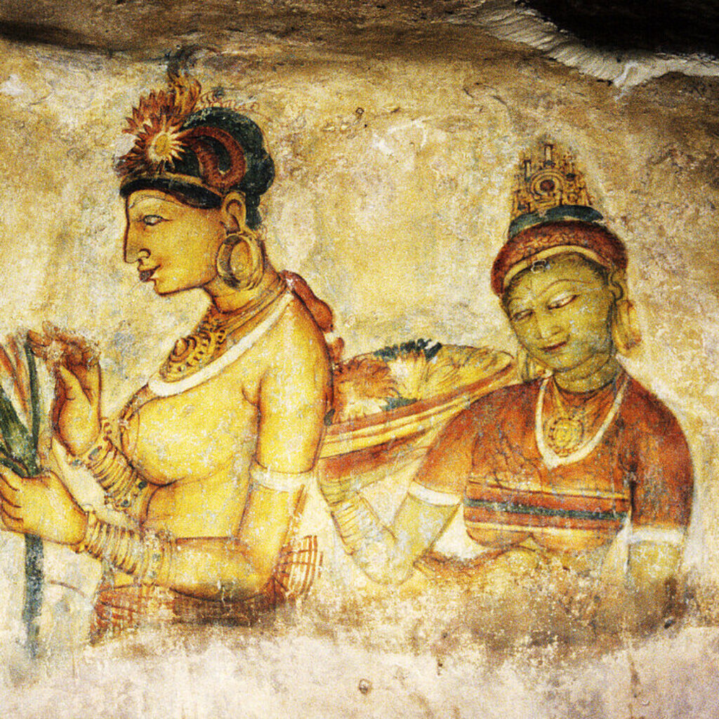 70195243-Frescoes-the-Sigiriya-Damsels-Sigiriya-Sri-Lanka-Fresco-girls-from-Sigiriya