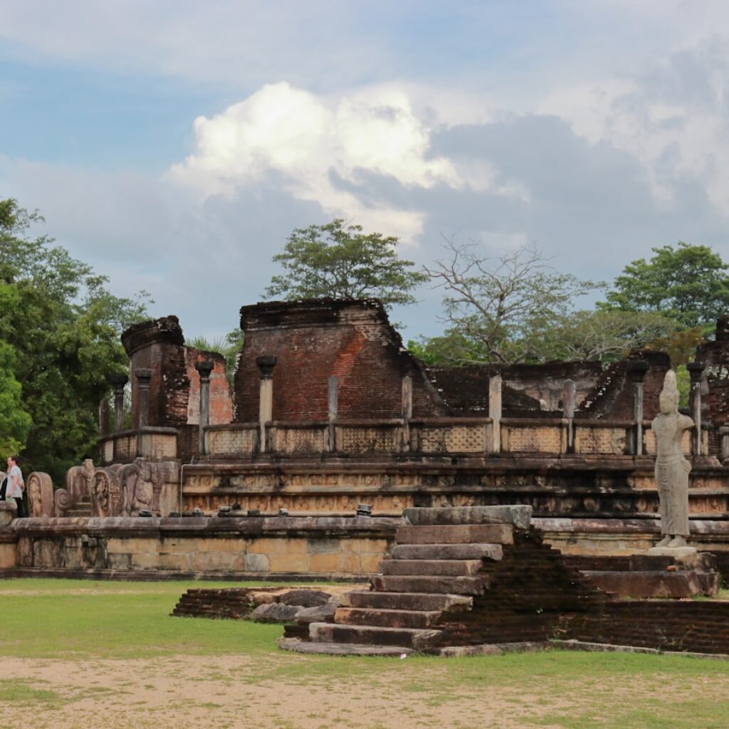 a building with pillars and stairs